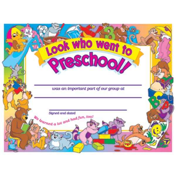 Look Who Went to Preschool Certificate | Little Graduates for Free Printable Moving Up Certificates