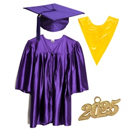 Deluxe Graduation Set With Hood - Shiny Finish