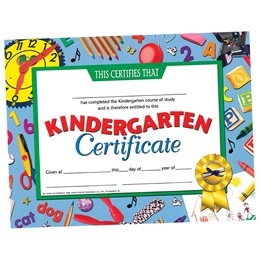 Kindergarten Certificate - Clocks Border